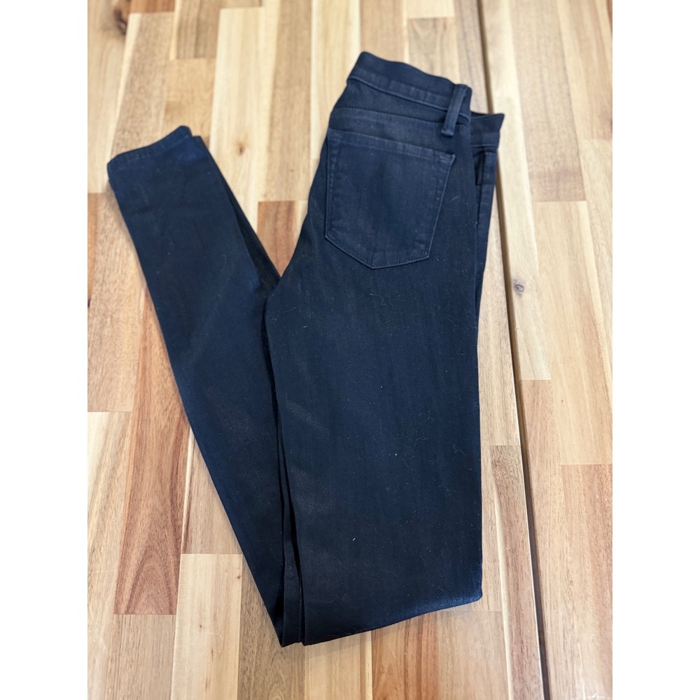 J Brand Womens Skinny Coated Black Jeans Size 26 Slim Fit Denim Pants
